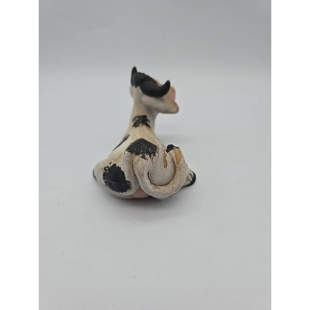 Vintage 1990's Pete Aspit Happy Holstein Cow Figure Milking Cow